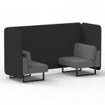 Brixworth 2 Seater Bench Booth With Black Legs In Synergy Fabric - Mix Panels And Partner Sofa SF003354