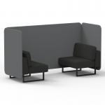Brixworth 2 Seater Bench Booth With Black Legs In Synergy Fabric - Partner Panels And Mix Sofa SF003356