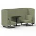 Brixworth 2 Seater Bench Booth With Black Legs And Black Table With Black Leg In Rivet Fabric - Burnish Panels And Sofa SF003364