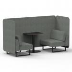 Brixworth 2 Seater Bench Booth With Black Legs And Black Table With Black Leg In Rivet Fabric - Prime Panels And Sofa SF003368
