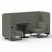 Brixworth 2 Seater Bench Booth With Black Legs And Black Table With Black Leg In Rivet Fabric - Vitreous Panels And Sofa SF003369