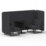 Brixworth 2 Seater Bench Booth With Black Legs And Black Table With Black Leg In X2 Fabric - Arithmetic Panels And Sofa SF003370