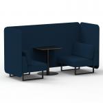 Brixworth 2 Seater Bench Booth With Black Legs And Black Table With Black Leg In X2 Fabric - Calculus Panels And Sofa SF003371