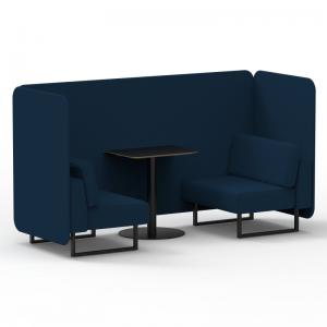 Brixworth 2 Seater Bench Booth With Black Legs And Black Table With