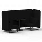 Brixworth 2 Seater Bench Booth With Black Legs And Black Table With Black Leg In X2 Fabric - Diameter Panels And Sofa SF003372