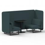 Brixworth 2 Seater Bench Booth With Black Legs And Black Table With Black Leg In X2 Fabric - Polygon Panels And Sofa SF003374
