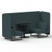 Brixworth 2 Seater Bench Booth With Black Legs And Black Table With Black Leg In X2 Fabric - Polygon Panels And Sofa SF003374