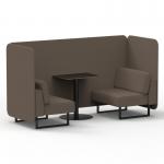 Brixworth 2 Seater Bench Booth With Black Legs And Black Table With Black Leg In X2 Fabric - Theory Panels And Sofa SF003375