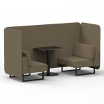 Brixworth 2 Seater Bench Booth With Black Legs And Black Table With Black Leg In Main Line Flax Fabric - Bank Panels And Sofa SF003376