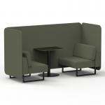 Brixworth 2 Seater Bench Booth With Black Legs And Black Table With Black Leg In Main Line Flax Fabric - Monument Panels And Sofa SF003377