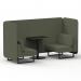 Brixworth 2 Seater Bench Booth With Black Legs And Black Table With Black Leg In Main Line Flax Fabric - Monument Panels And Sofa SF003377