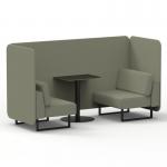 Brixworth 2 Seater Bench Booth With Black Legs And Black Table With Black Leg In Main Line Flax Fabric - Newbury Panels And Sofa SF003378