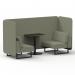 Brixworth 2 Seater Bench Booth With Black Legs And Black Table With Black Leg In Main Line Flax Fabric - Newbury Panels And Sofa SF003378