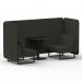 Brixworth 2 Seater Bench Booth With Black Legs And Black Table With Black Leg In Main Line Flax Fabric - Temple Panels And Sofa SF003379