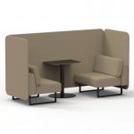 Brixworth 2 Seater Bench Booth With Black Legs And Black Table With Black Leg In Main Line Flax Fabric - Upminster Panels And Sofa SF003380
