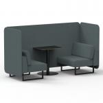 Brixworth 2 Seater Bench Booth With Black Legs And Black Table With Black Leg In Main Line Flax Fabric - Westminster Panels And Sofa SF003381