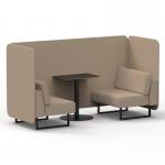 Brixworth 2 Seater Bench Booth With Black Legs And Black Table With Black Leg In Synergy Fabric - Affix Panels And Sofa SF003382