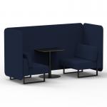 Brixworth 2 Seater Bench Booth With Black Legs And Black Table With Black Leg In Synergy Fabric - Alike Panels And Sofa SF003383