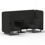 Brixworth 2 Seater Bench Booth With Black Legs And Black Table With Black Leg In Synergy Fabric - Mix Panels And Sofa SF003384