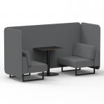 Brixworth 2 Seater Bench Booth With Black Legs And Black Table With Black Leg In Synergy Fabric - Partner Panels And Sofa SF003386
