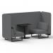 Brixworth 2 Seater Bench Booth With Black Legs And Black Table With Black Leg In Synergy Fabric - Partner Panels And Sofa SF003386