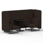Brixworth 2 Seater Bench Booth With Black Legs And Black Table With Black Leg In Synergy Fabric - Wed Panels And Sofa SF003387
