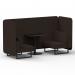 Brixworth 2 Seater Bench Booth With Black Legs And Black Table With Black Leg In Synergy Fabric - Wed Panels And Sofa SF003387