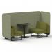 Brixworth 2 Seater Bench Booth With Black Legs And Black Table With Black Leg In Rivet Fabric - Burnish Panels And Olive Sofa SF003394