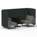 Brixworth 2 Seater Bench Booth With Black Legs And Black Table With Black Leg In Rivet Fabric - Charcoal Panels And Vitreous Sofa SF003395
