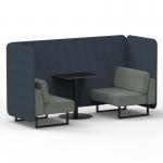 Brixworth 2 Seater Bench Booth With Black Legs And Black Table With Black Leg In Rivet Fabric - Crucible Panels And Prime Sofa SF003396