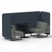 Brixworth 2 Seater Bench Booth With Black Legs And Black Table With Black Leg In Rivet Fabric - Crucible Panels And Prime Sofa SF003396