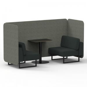 Brixworth 2 Seater Bench Booth With Black Legs And Black Table With