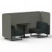Brixworth 2 Seater Bench Booth With Black Legs And Black Table With Black Leg In Rivet Fabric - Vitreous Panels And Charcoal Sofa SF003399