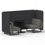 Brixworth 2 Seater Bench Booth With Black Legs And Black Table With Black Leg In X2 Fabric - Arithmetic Panels And Number Sofa SF003400