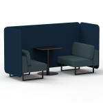 Brixworth 2 Seater Bench Booth With Black Legs And Black Table With Black Leg In X2 Fabric - Calculus Panels And Polygon Sofa SF003401