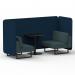 Brixworth 2 Seater Bench Booth With Black Legs And Black Table With Black Leg In X2 Fabric - Calculus Panels And Polygon Sofa SF003401