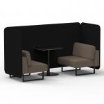 Brixworth 2 Seater Bench Booth With Black Legs And Black Table With Black Leg In X2 Fabric - Diameter Panels And Theory Sofa SF003402