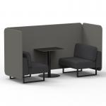 Brixworth 2 Seater Bench Booth With Black Legs And Black Table With Black Leg In X2 Fabric - Number Panels And Arithmetic Sofa SF003403