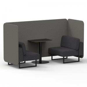 Brixworth 2 Seater Bench Booth With Black Legs And Black Table With