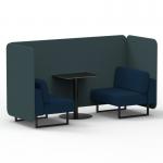 Brixworth 2 Seater Bench Booth With Black Legs And Black Table With Black Leg In X2 Fabric - Polygon Panels And Calculus Sofa SF003404