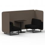 Brixworth 2 Seater Bench Booth With Black Legs And Black Table With Black Leg In X2 Fabric - Theory Panels And Diameter Sofa SF003405