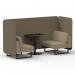 Brixworth 2 Seater Bench Booth With Black Legs And Black Table With Black Leg In Main Line Flax Fabric - Bank Panels And Upminster Sofa SF003406