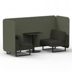 Brixworth 2 Seater Bench Booth With Black Legs And Black Table With Black Leg In Main Line Flax Fabric - Monument Panels And Temple Sofa SF003407