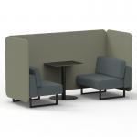 Brixworth 2 Seater Bench Booth With Black Legs And Black Table With Black Leg In Main Line Flax Fabric - Newbury Panels And Westminster Sofa SF003408