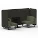 Brixworth 2 Seater Bench Booth With Black Legs And Black Table With Black Leg In Main Line Flax Fabric - Temple Panels And Monument Sofa SF003409