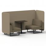 Brixworth 2 Seater Bench Booth With Black Legs And Black Table With Black Leg In Main Line Flax Fabric - Upminster Panels And Bank Sofa SF003410