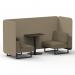 Brixworth 2 Seater Bench Booth With Black Legs And Black Table With Black Leg In Main Line Flax Fabric - Upminster Panels And Bank Sofa SF003410