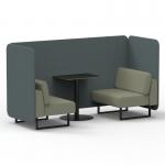 Brixworth 2 Seater Bench Booth With Black Legs And Black Table With Black Leg In Main Line Flax Fabric - Westminster Panels And Newbury Sofa SF003411