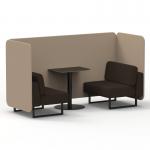 Brixworth 2 Seater Bench Booth With Black Legs And Black Table With Black Leg In Synergy Fabric - Affix Panels And Wed Sofa SF003412