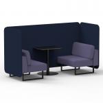 Brixworth 2 Seater Bench Booth With Black Legs And Black Table With Black Leg In Synergy Fabric - Alike Panels And Order Sofa SF003413